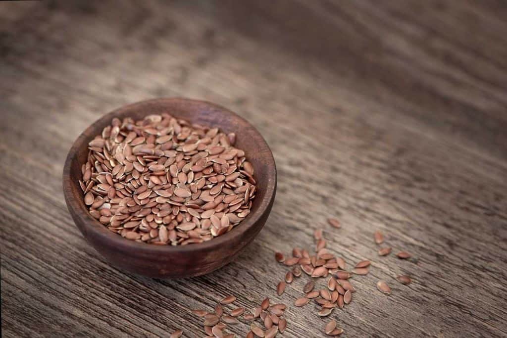 a bowl full of flaxseeds