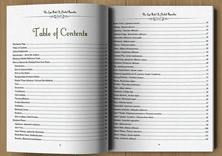 The Lost Book of Herbal Remedies Table of Contents