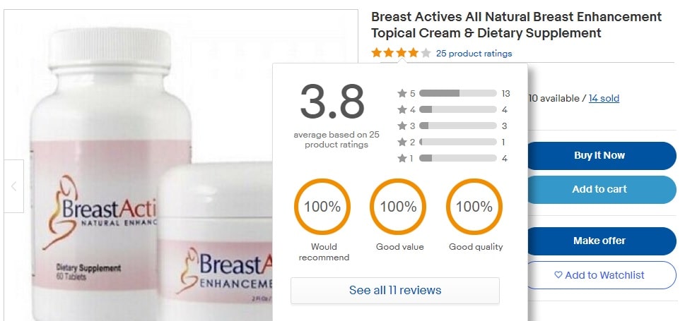 breast actives reviews on ebay